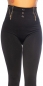 Preview: Highwaist Thermo Leggings mit Zier-Zippern in schwarz