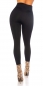 Preview: Highwaist Thermo Leggings mit Zier-Zippern in schwarz