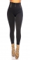 Preview: Highwaist Thermo Leggings mit Zier-Zippern in schwarz