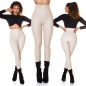 Preview: Thermo Wetlook High Waist Leggings mit Shape-Effekt - beige