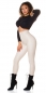 Preview: Thermo Wetlook High Waist Leggings mit Shape-Effekt - beige