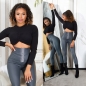 Preview: Thermo Wetlook High Waist Leggings mit Shape-Effekt - stone