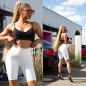 Preview: Sexy High Waist Biker-Shorts im Kunstleder-Look - weiß