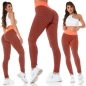 Preview: Leggings im Wabenmuster mit sexy Push Up Effekt - neoncoral