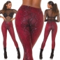 Preview: Sexy Wetlook Leggings im Snake-Look - bordeaux