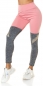 Preview: Modische Leggings im Overknee Look - schwarz/altrosa