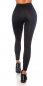 Preview: Nahtlose Thermo-Leggings mit metallischen Streifen-Effekt - schwarz/silber