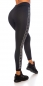 Preview: Nahtlose Thermo-Leggings mit metallischen Streifen-Effekt - schwarz/silber