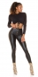 Preview: Must Have Thermo-Leggings mit Zierknopf-Leiste - schwarz