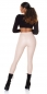 Preview: High Waist Thermo Leggings mit Zipper im Wetlook - beige