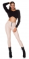 Preview: High Waist Thermo Leggings mit Zipper im Wetlook - beige