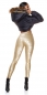 Preview: Sexy Highwaist Thermo-Leggings mit Glamour-Schriftprints - gold