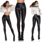 Preview: Sexy Highwaist Thermo-Leggings mit Glamour-Schriftprints - schwarz