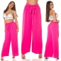 Preview: Leichte Sommer Damen Hose mit Bindebändchen in pink