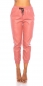 Preview: Highwaist Freizeithose im Leder-Look - rosa