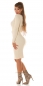 Preview: Elegantes Feinstrick-Minikleid mit Gürtel - cremé