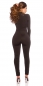 Preview: Figurbetonter Jumpsuit Overall mit modischen Cutouts - schwarz