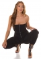 Preview: Bandeau-Overall im Cargo-Style mit Zipper - schwarz