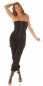 Preview: Bandeau-Overall im Cargo-Style mit Zipper - schwarz