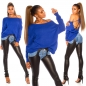 Preview: Kuschelweicher Oversize-Pullover mit tiefen Rückenausschnitt - royalblau