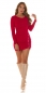 Preview: Feinstrick-Minikleid mit Glamour-Verzierung - rot