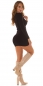 Preview: Feinstrick-Minikleid mit Glamour-Verzierung - schwarz
