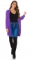 Preview: Flauschiger Cardigan in Longversion - violett