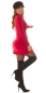 Preview: Feinstrick-Minikleid im Zwei-in-Ein Look mit Zier-Gürtel und Strass-Steinchen - rot