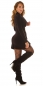 Preview: Feinstrick-Minikleid im Zwei-in-Ein Look und Zier-Gürtel - schwarz