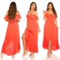 Preview: Wunderschönes Vokuhila-Kleid im Latina-Look - orange