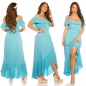 Preview: Wunderschönes Vokuhila-Kleid im Latina-Look - caribic blue
