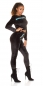 Preview: Loungwear Nicki Freizeit Anzug mit Zierstreifen - schwarz/petrol