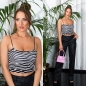 Preview: Kurz geschnittenes Crop Top mit Soft-Cups in zebra