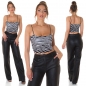 Preview: Kurz geschnittenes Crop Top mit Soft-Cups in zebra