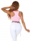 Preview: Ärmelloses Crop-Top im 2in1 Look mit sexy Cutout und Soft Cups - rosa