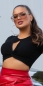 Preview: Bauchfreies Crop-Top mit sexy Cutout - schwarz