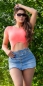 Preview: Sexy Crop-Top mit Karabiner-Haken - neoncoral