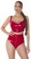 Preview: Sexy High Waist Hotpants im Latex-Look - rot