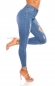 Preview: Moderne High Waist Jeans im Used-Look - blue washed