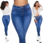 Preview: Sexy Push Up Skinny Jeans in blue washed