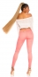 Preview: Basic High Waist Skinny Jeans - coral
