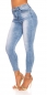 Preview: High Waist Skinny Jeans im modischen Wasch-Effekten - blue washed