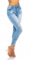 Preview: High Waist Jeans im modischen Used-Look - blue washed