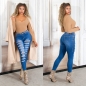 Preview: Skinny Push-Up Jeans im Destroyed-Look - blue washed