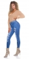 Preview: Skinny Push-Up Jeans im Destroyed-Look - blue washed