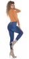 Preview: Slim Fit Skinny Jeans mit Knopfleiste - blue washed