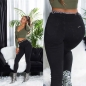 Preview: Sexy Basic High Waist Damen Jeans Hose - schwarz