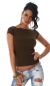 Preview: Ripp-Shirt mit Carmen-Ausschnitt in olive