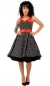 Preview: 50er Style Vintage Swing Kleid mit süsser Satin-Schleife in schwarz / rot