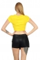 Preview: Bauchfreies Shirt mit modischen Deko-Knöpfen - yellow sun